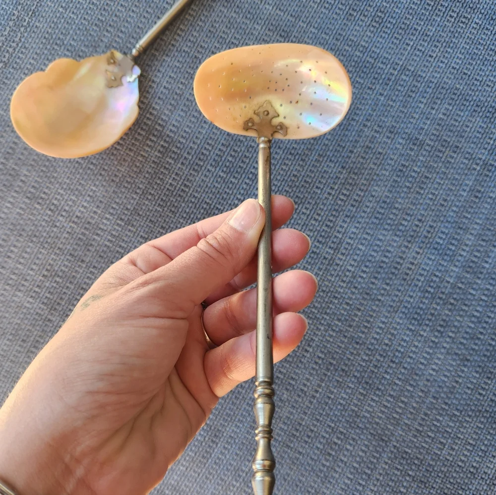 Vintage Mother Of Pearl Caviar Serving Set